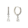 Ottillie Crystal Silver Raindrop Huggie Hoops