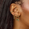 Ottillie Green Gold Raindrop Huggie Earrings