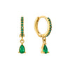 Ottillie Green Gold Raindrop Huggie Earrings