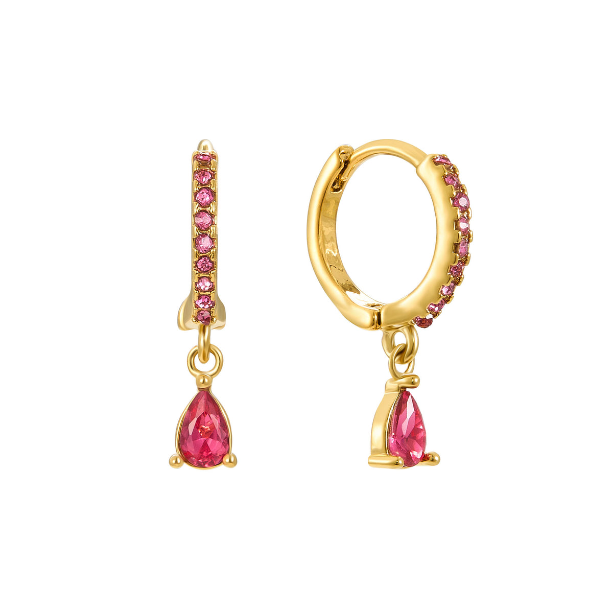 Ottillie Gold Raindrop Huggie Earrings