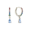 Ottillie Silver Rainbow Raindrop Huggie Earrings