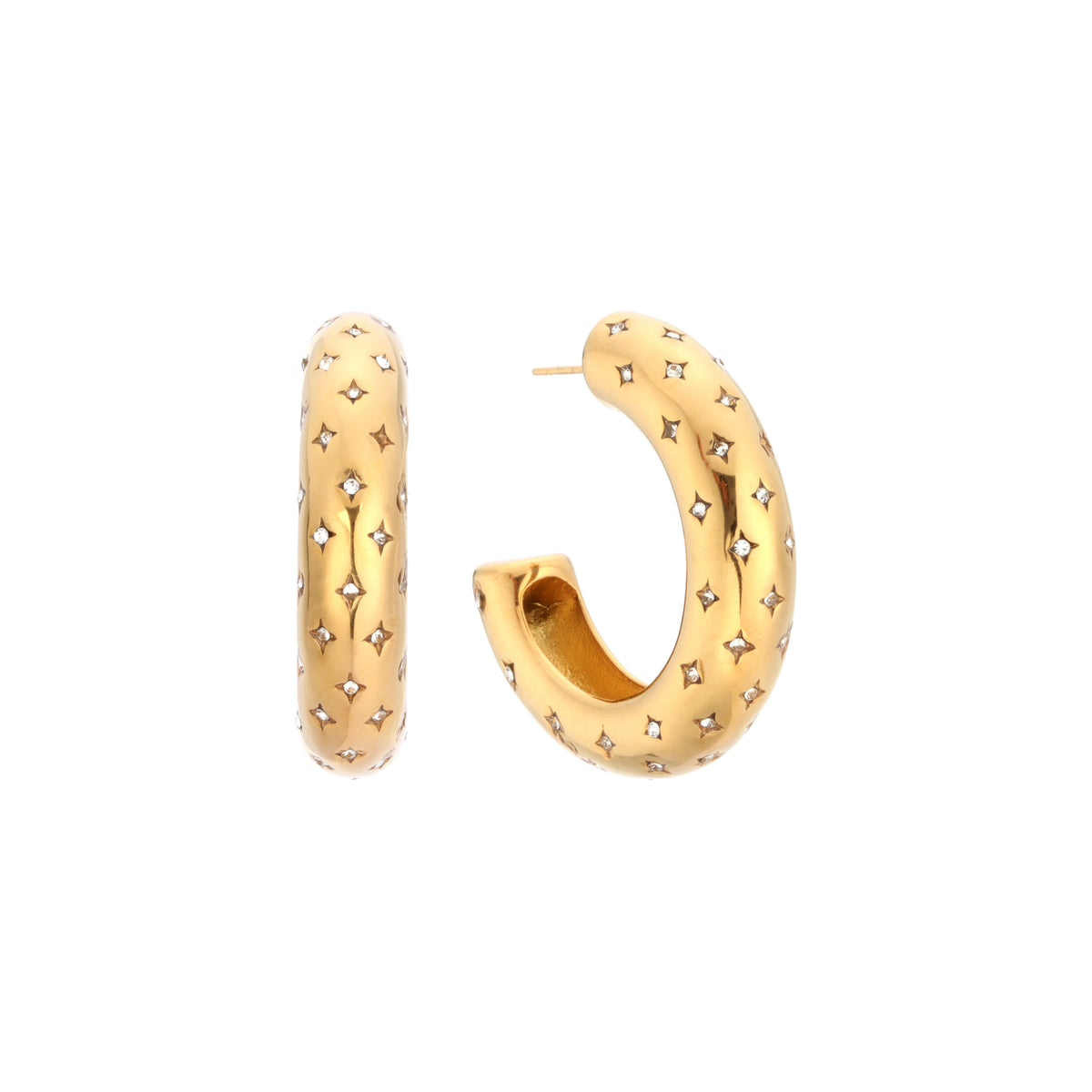 Petra Crystal Chunky Star Hoops