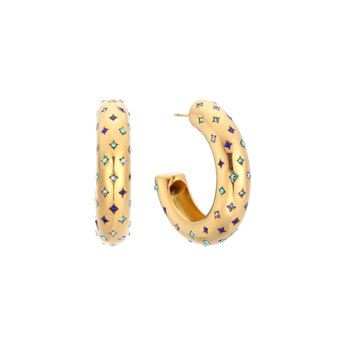 Petra Gold Multi Chunky Star Hoops