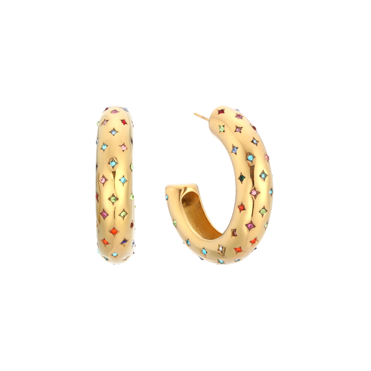 Petra Rainbow Chunky Star Hoops