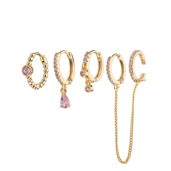 Anna Pink Gold Stacker Set