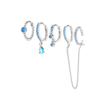 Anna Turqouise Silver Stacker Set