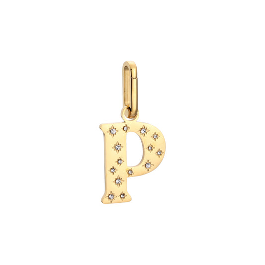 P Minnie Letter Star Necklace Charm
