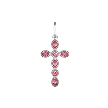 Phoebe Silver Pink Cross Pendant Charm