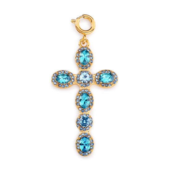 Phoebe Turquoise Gold Cross Pendant Charm