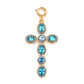 Phoebe Turquoise Gold Cross Pendant Charm