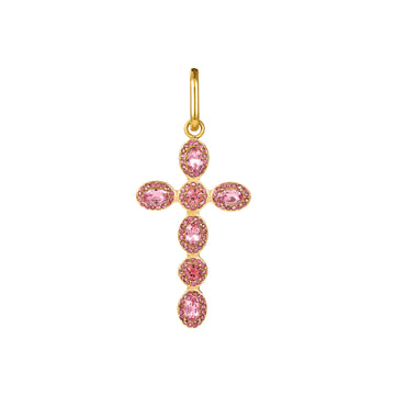 Phoebe Pink Gold Cross Pendant Charm