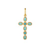 Phoebe Turquoise Gold Cross Pendant Charm