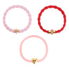 Bijoux De Mimi's Pink & Red Gold Bracelet Hair Tie Set