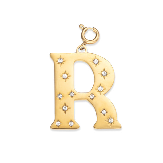 R Minnie Letter Star Necklace Charm