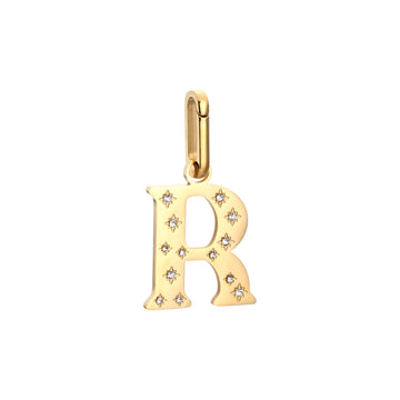 R Minnie Letter Star Necklace Charm