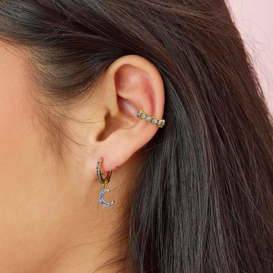 Rebecca Blue Gold Ear Cuff