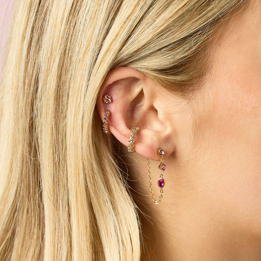 Rebecca Pink Gold Ear Cuff