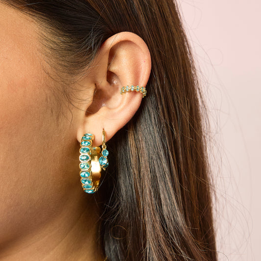 Rebecca Turqouise Gold Ear Cuff