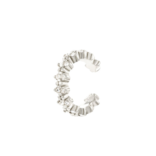 Rebecca Silver Crystal Ear Cuff