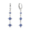 Romilly Blue Silver Droplet Star Huggie Earrings
