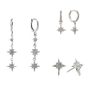 The Romilly, Cosima Huggie & Cosima Stud Set – Silver & Crystal