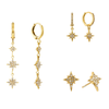 The Romilly, Cosima Huggie & Cosima Stud Set – Gold & Crystal