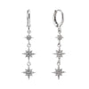 Romilly Crystal Silver Droplet Star Huggie Earrings