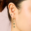Romilly Green Gold Droplet Star Huggie Earrings