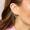 Romilly Turquoise Gold Droplet Star Huggie Earrings