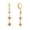 Romilly Pink Gold Droplet Star Huggie Earrings