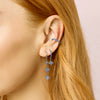 Romilly Blue Silver Droplet Star Huggie Earrings