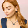 Romilly Blue Silver Droplet Star Huggie Earrings