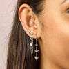 Romilly Crystal Silver Droplet Star Huggie Earrings
