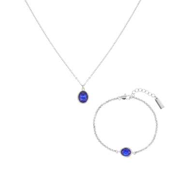 The Maddie & Nancy Silver Blue Stacking Set