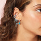 Turquoise Silver Dainty Cuff & Ear Chain