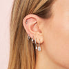 Nadine Crystal Silver Dainty Gem Huggie Earrings
