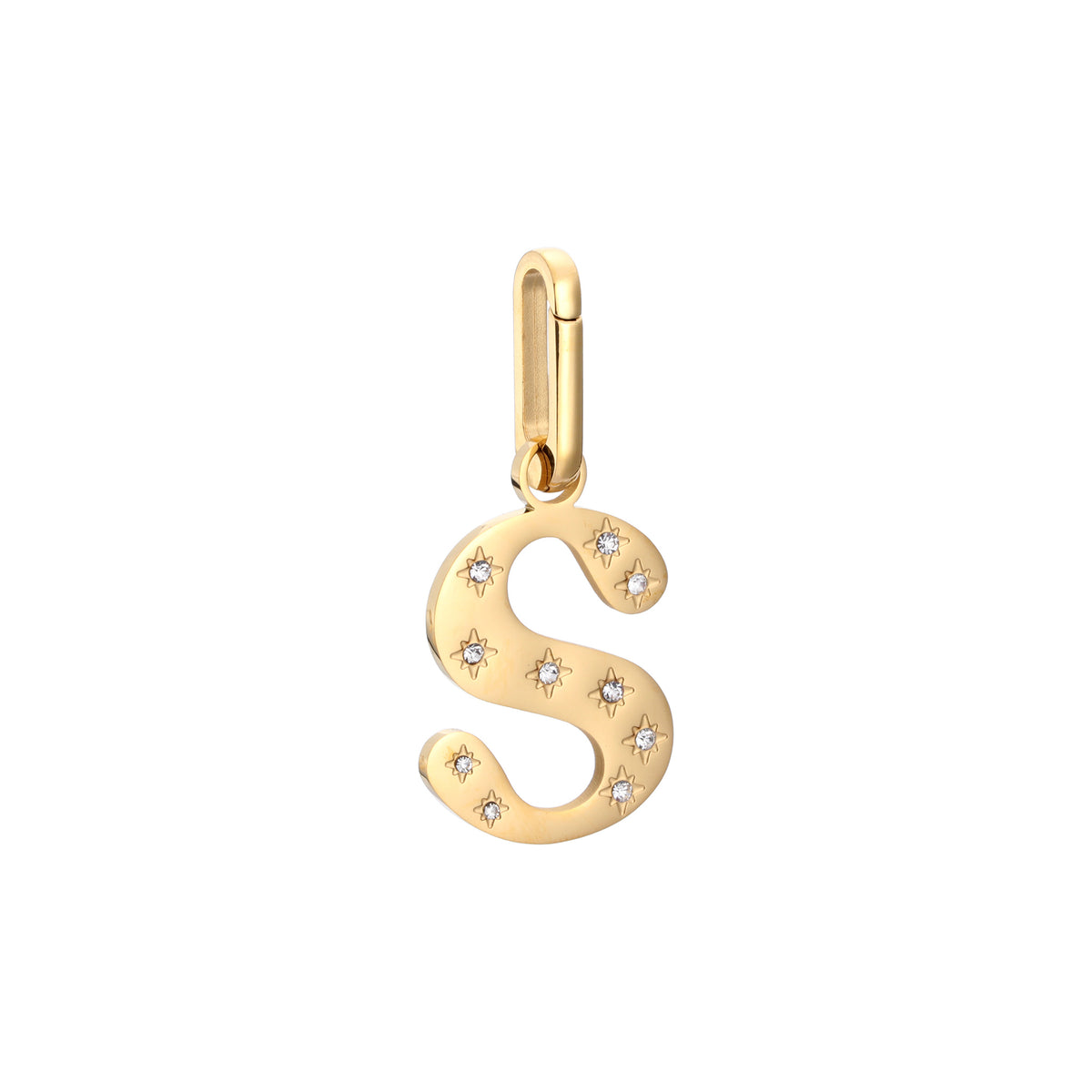 S Minnie Crystal Star Letter Charm