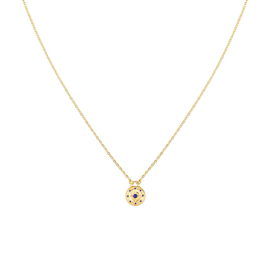 Sasha Blue Gold Compass Necklace