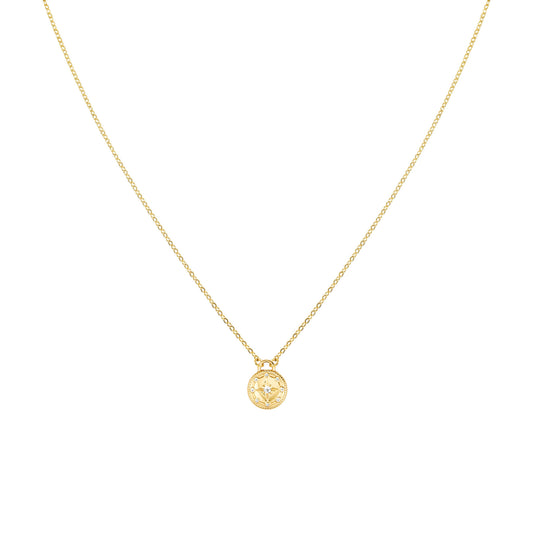 Sasha Crystal Gold Compass Necklace