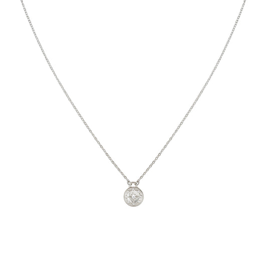 Sasha Crystal Silver Compass Necklace