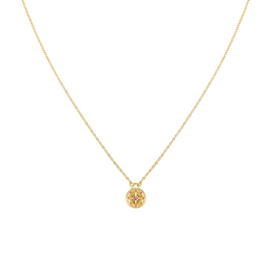 Sasha Pink Gold Compass Necklace