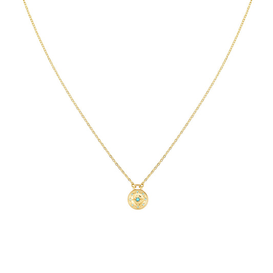 Sasha Turqouise Gold Compass Necklace