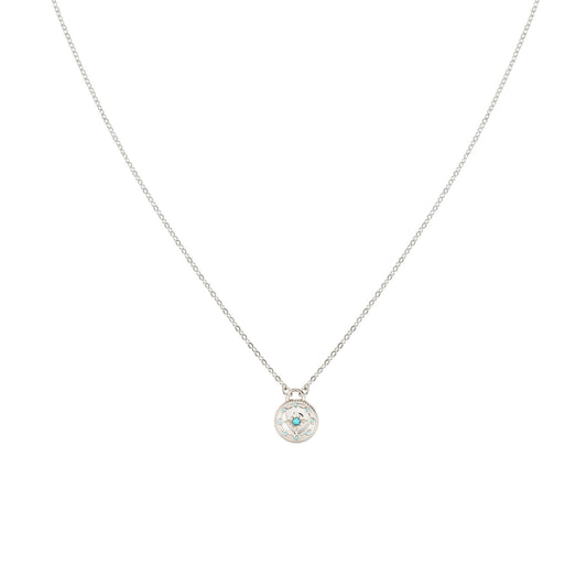 Sasha Turqouise Silver Compass Necklace
