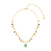 Savannah Gold Blue Droplet Stacking Necklace
