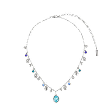 Savannah Silver Blue Droplet Stacking Necklace
