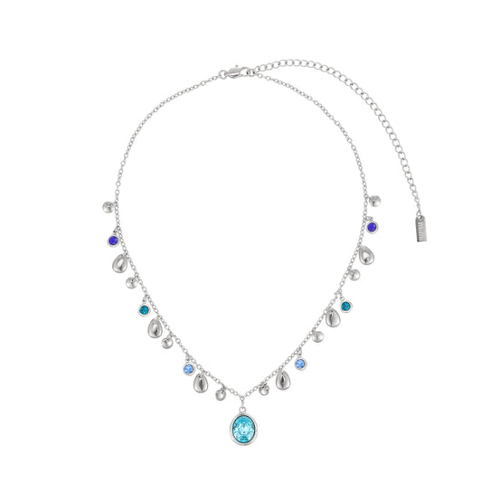 Savannah Silver Blue Droplet Stacking Necklace