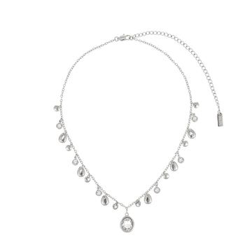 Savannah Silver Crystal Droplet Stacking Necklace