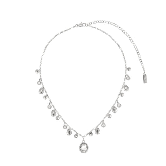 Savannah Silver Crystal Droplet Stacking Necklace