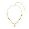 Savannah Gold Pink Droplet Stacking Necklace