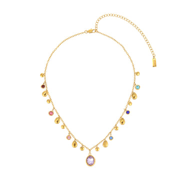 Savannah Gold Rainbow Droplet Stacking Necklace